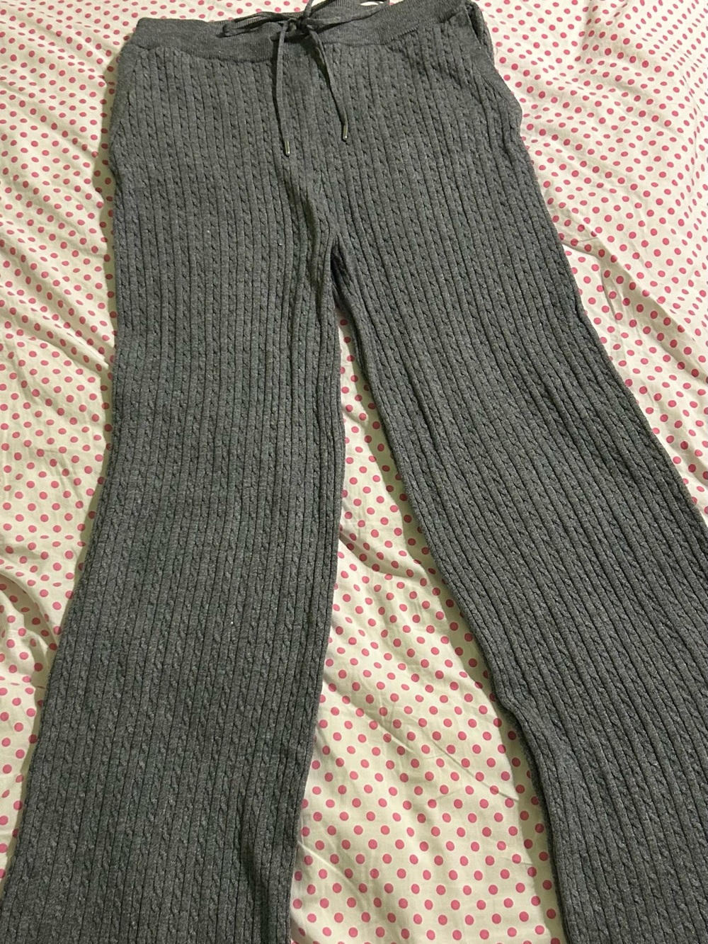 Pink Rose Ribbed Drawstring Mini Skirt - Gray - Picture 2 of 3